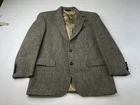Harris Tweed Jos A Bank Wool Tweed Blazer Mens 42S Speckled Herringbone 3 Button