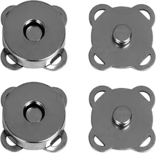 12 Sets Magnetic Snaps Buttons Sew in Plum Bag Clasps 15MM, Black 