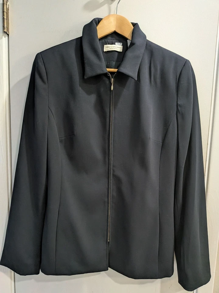 Valerie Stevens Separates Talla Blazer 10 negro forrado con cremallera Foto 2 de 4