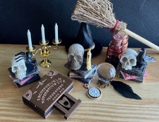 Miniature witch accessories Haunted house  miniatures Wizard item skull Ouija