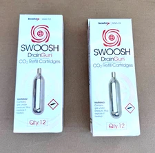 2 Pack ( 24Pcs) DiversiTech GGC-12 Swoosh Drain Gun Co2 Refill Cartridges