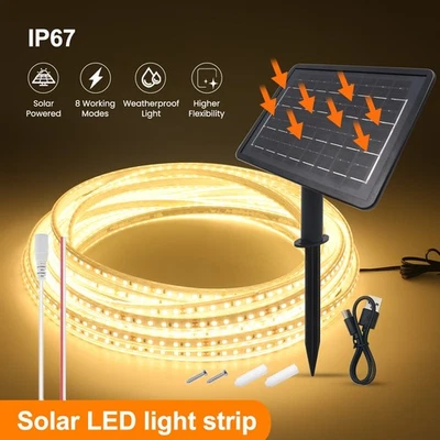 Wasserdicht IP68 Solar LED Streifen Stripe Lichtband Lichtschlauch Auen Garten - Bild 1 von 4