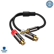3.5mm to 2RCA Stereo Audio Cable - Portable Hi-Fi AUX Splitter for Smartphone...