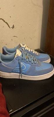 Nike Air Force 1 First Use Blue Men's Low Top Sneakers Lace Up Rubber Sole