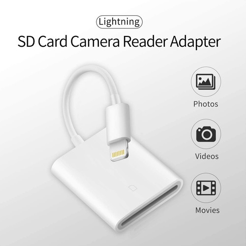 Apple Mfi Certified Lightning to SD Card Camera Reader for Iphone Ipad, Veetone - Picture 2 of 9