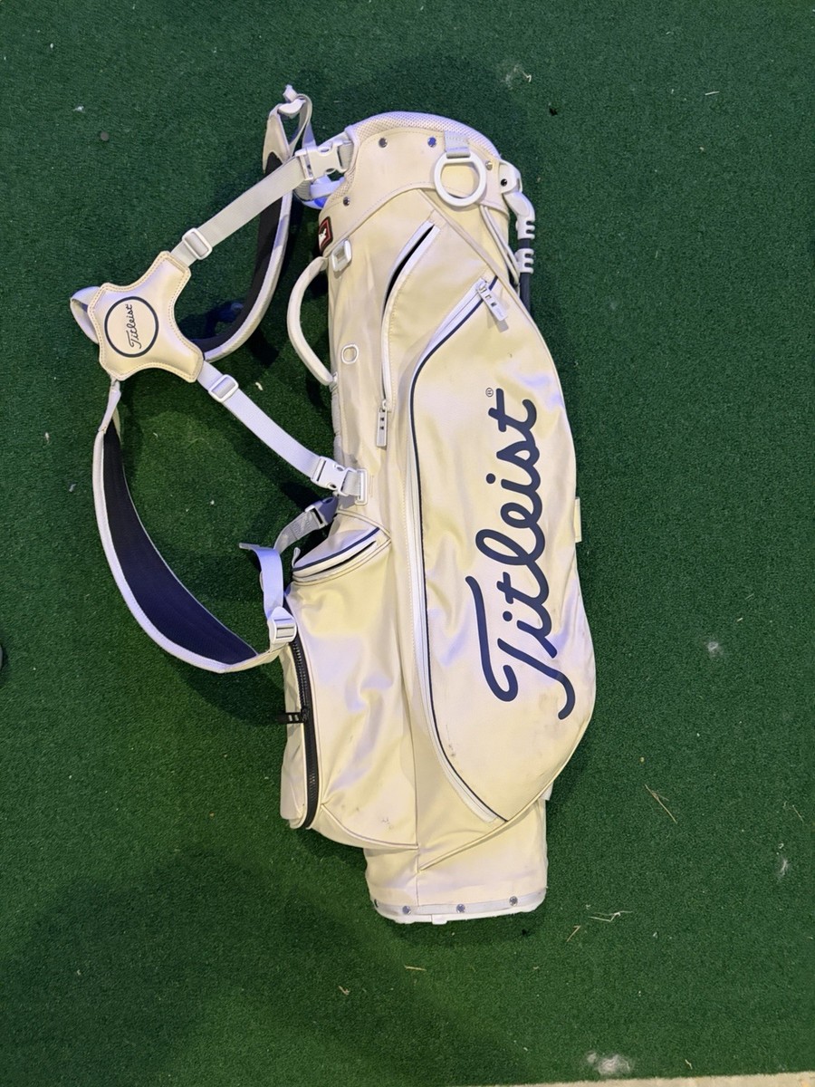 Titleist Cream and Navy Golf Bag 4 Way Stand Carry | eBay