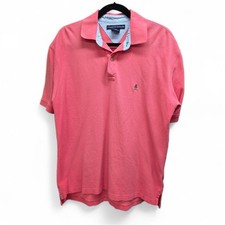 Tommy Hilfiger Men's Pink Polo Shirt 100 Cotton Classic Fit Short Sleeve Logo L