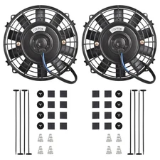 2PCS Pair 7" inch 12V Universal Electric Radiator Slim Fan Push Pull w/ Mount