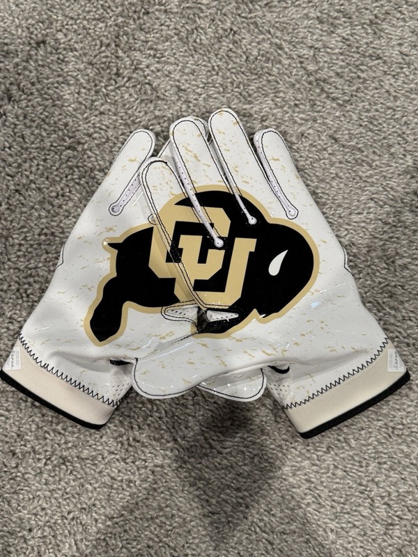 Colorado Buffaloes Game Issued Worn Used Nike Football Gloves 2XL Deion Sanders