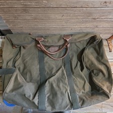 Vtg Eddie Bauer Large Bag Canvas Leather Trim Travel Utility Luggage
