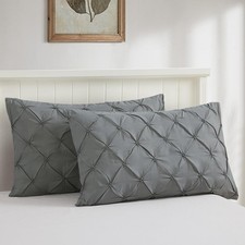Lightweight Soft Microfiber Pillow Shams Well Crafted Pinch Pleat Standard Size