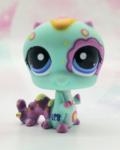Littlest Pet Shop Authentic # 1581 türkis lila gelb Raupe blaue Augen - Bild 1 von 4