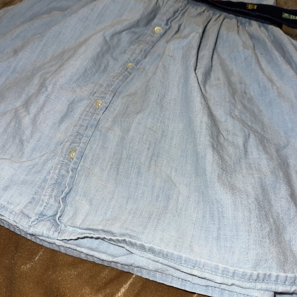 Vestido Polo by Ralph Lauren Niños Denim Azul Cambray con Cinturón Banderín Azul Marino 5 Foto 3 de 4