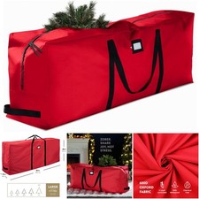 Borsa grande per albero di Natale in tessuto Oxford 600D rossa adatta per 9 piedi antistrappo