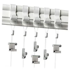 PHS Picture Rail Hanging System - 5 Pack Gallery Set with White Picture Rail 