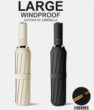 Large Collapsible 24 Bone Solid Color Automatic Umbrella