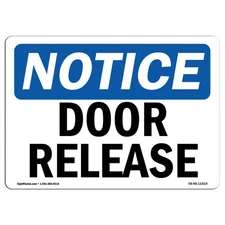 OSHA Notice Sign - Door Release | Rigid Plastic Sign | Protect Your Business