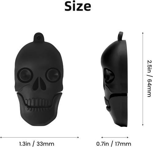 32GB USB Flash Drive Personality Skull Shaped Memory Stick, BorlterClamp Cool... - 第 5/12 張圖片