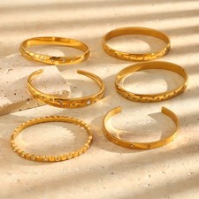 Gold Plated Stainless Steel Moon Octagonal St...