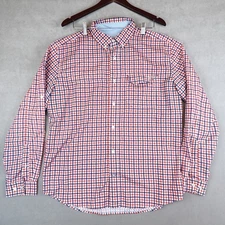 Huk Fishing Shirt Performance Lightweight Vented Plaid Button Pockets Size Large