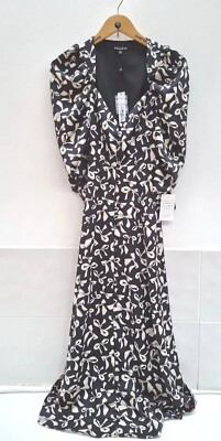 Free People Dress For Love and Lemons Maxikleid mit Schleifenmuster schwarz. Größe X Small 