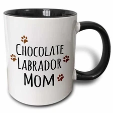 3dRose Chocolate Labrador Dog Mom - Doggie by breed - Lab brown muddy paw prints