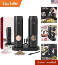 2-Piece Electric Spice Grinder Set - Adjustable Coarseness & LED Indicator Light