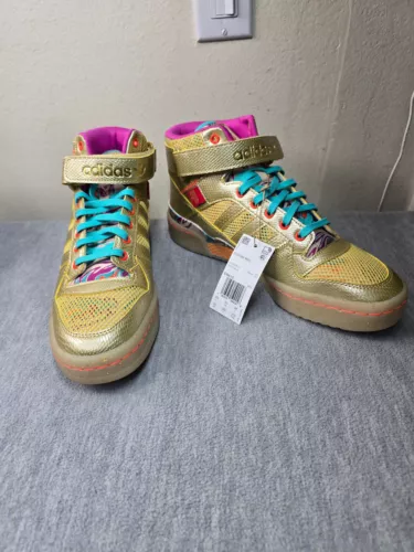 Adidas Originals Forum Mid Mens Casual Sneaker Shoes Gold ID8615 NWOB Size 10