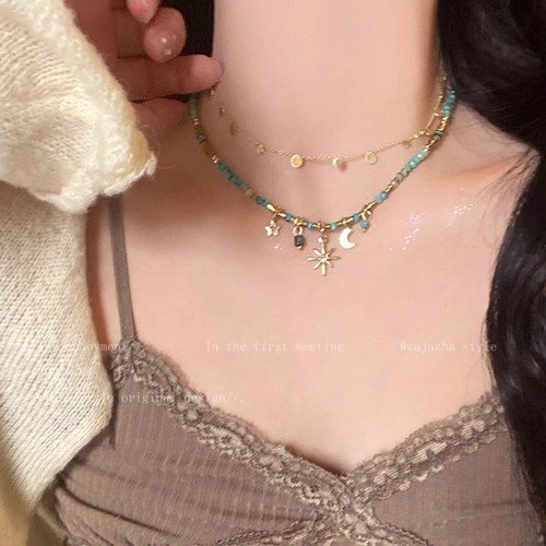 Colorful Adjustable Chain Necklace Layered Sunflower Necklace Woman - Picture 5 of 12