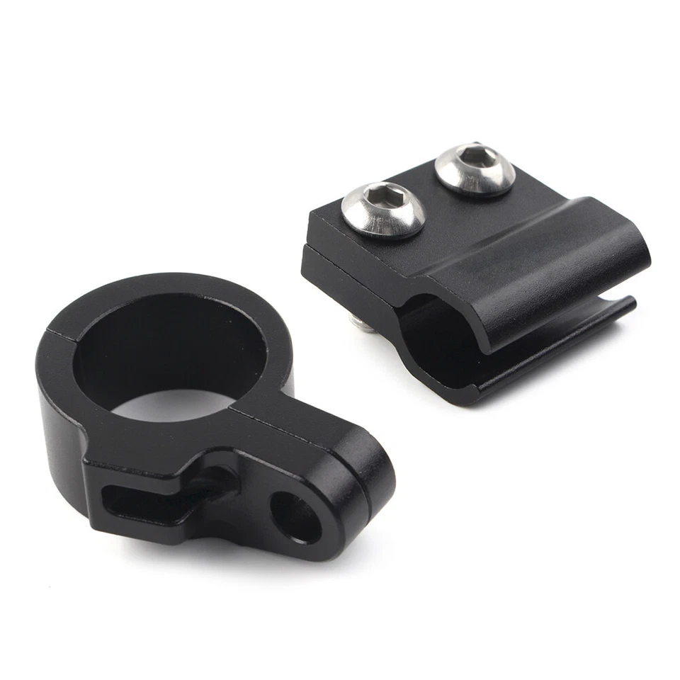 1 par de guía de abrazadera de manguera de línea de freno delantero CNC para Honda CR80R CR85R CR125R negro Foto 4 de 4