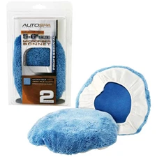 Auto Spa 2-PK PROFESSIONAL 5"-6" MICROFIBER WAX REMOVAL POLISHING BONNET Buffer