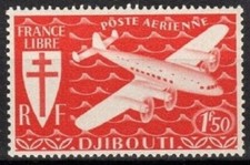 COTE DES SOMALIS 1943 P aérienne  Y & T N° 2 Neuf  * *  SANS TRACE DE CHARNIERE