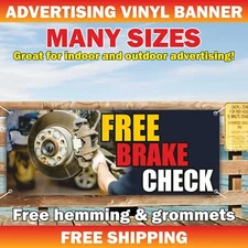 FREE BRAKE CHECK Advertising Banner Vinyl Mesh Sign Auto Repair Shop Car Service