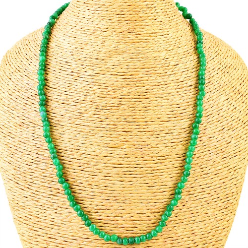 792.50 Carats Genuine Enhanced Emerald Beaded Necklace | Rich Green Round Strand By JaipurJewels