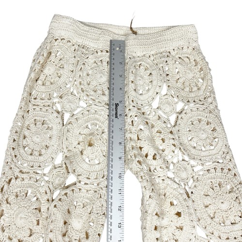 Akoia Swim Crochet Pants Womens XS Flare Knit Sheer Beach Hippie Boho Bunga New - 第 6/14 張圖片