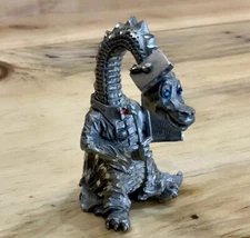 RARE Rawcliffe Pewter Dragon Blue Eye Crystal 1991 Red Rhinestone Collar Retired