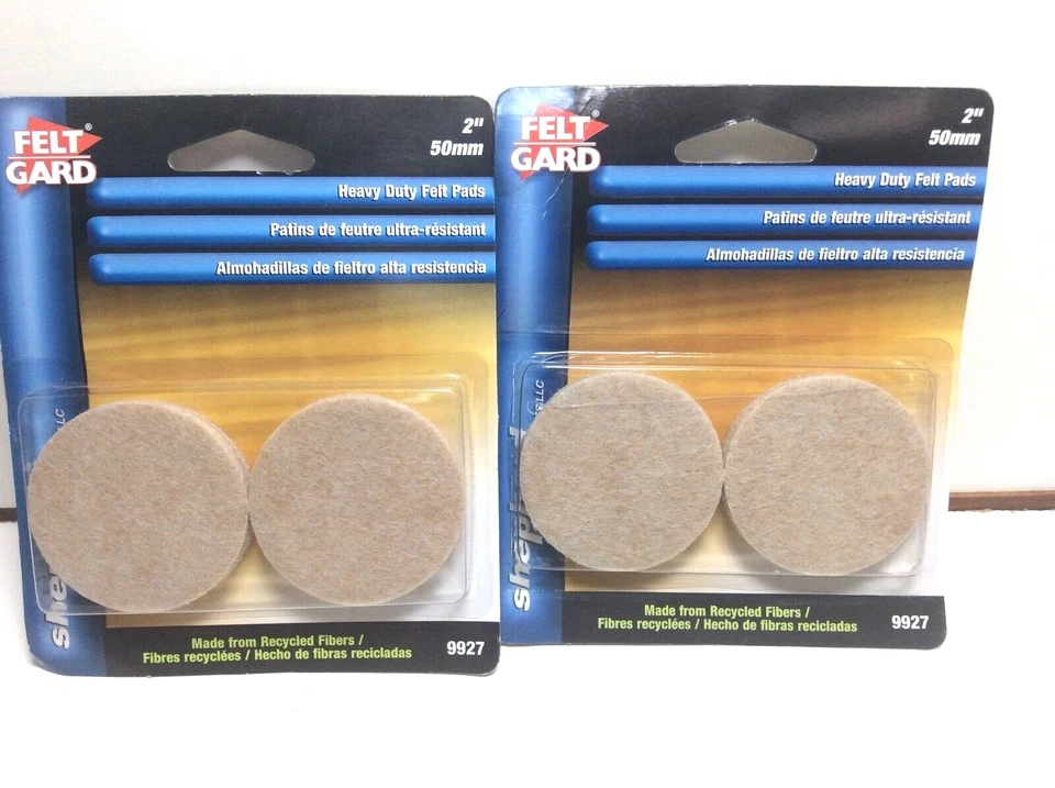 (2) Almohadillas para muebles de fieltro autoadhesivas de 2" Shepherd Hardware nuevas Foto 2 de 4