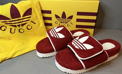 men adidas x Gucci GG Platform Sandal red Authentic Gucci GG/Adidas Red Mens Platform Sandal/Slide  main image 4
