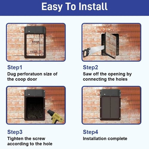 Automatic Chicken Coop Door w /Timer Aluminum Alloy Digital Waterproof Sensor AU - Picture 12 of 12