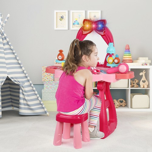 Toddler Vanity Toys for 2 3 4 5 Year Old Girls Kids Vanity Set with Mirror Chair - Picture 2 of 14