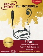 5-Pack Radio Earpiece Headset Walkie Talkie for Motorola XPR3300 XPR3500 MTP3550