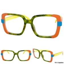 Classic Elegant Funky Modern Contemporary Clear Lens EYE GLASSES Square Frame C2