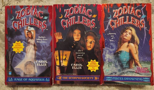 Vtg Zodiac Chillers Horror Book Collection Lot Of 3 Books 1, 2 & 6 1st Edition