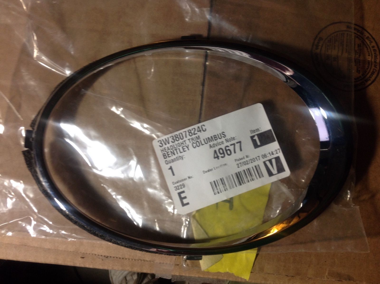 Bentley Continental Gt Gtc Right Headlight Chrome Trim - Small