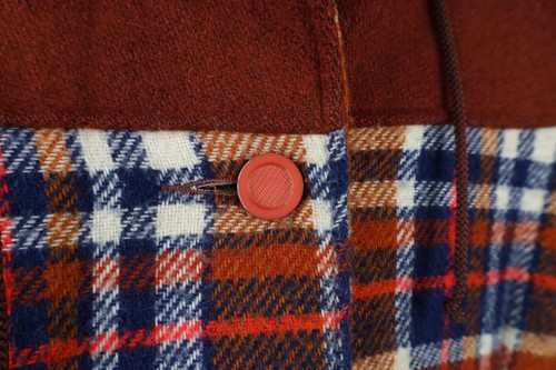 Vintage 60s 70s Girls Size 7 Distressed Wool Quilted Hooded Peacoat Jacket USA - Picture 8 of 16