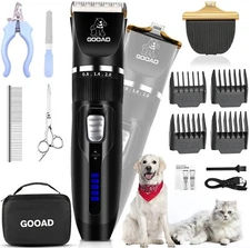 Dog Clippers Grooming Kit and Paw Trimmer,Cordless,Low Noise, Electric Quiet,...
