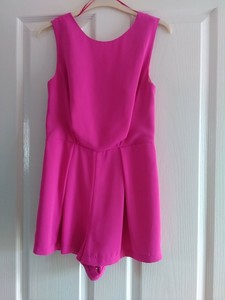 bright pink playsuit