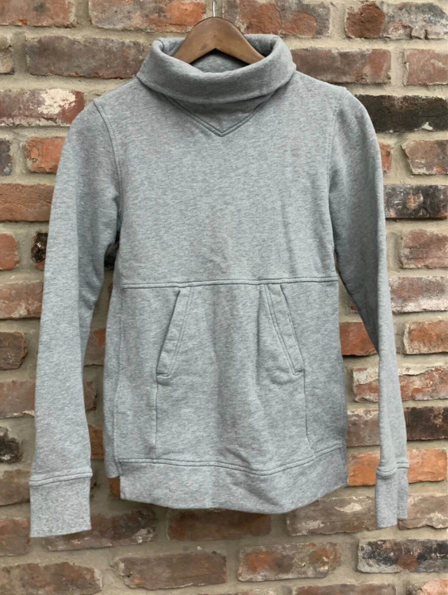 Lululemon Gray Grey Cowl Neck Sweatshirt Size 2 Long Sleeve Sweater with  Pockets