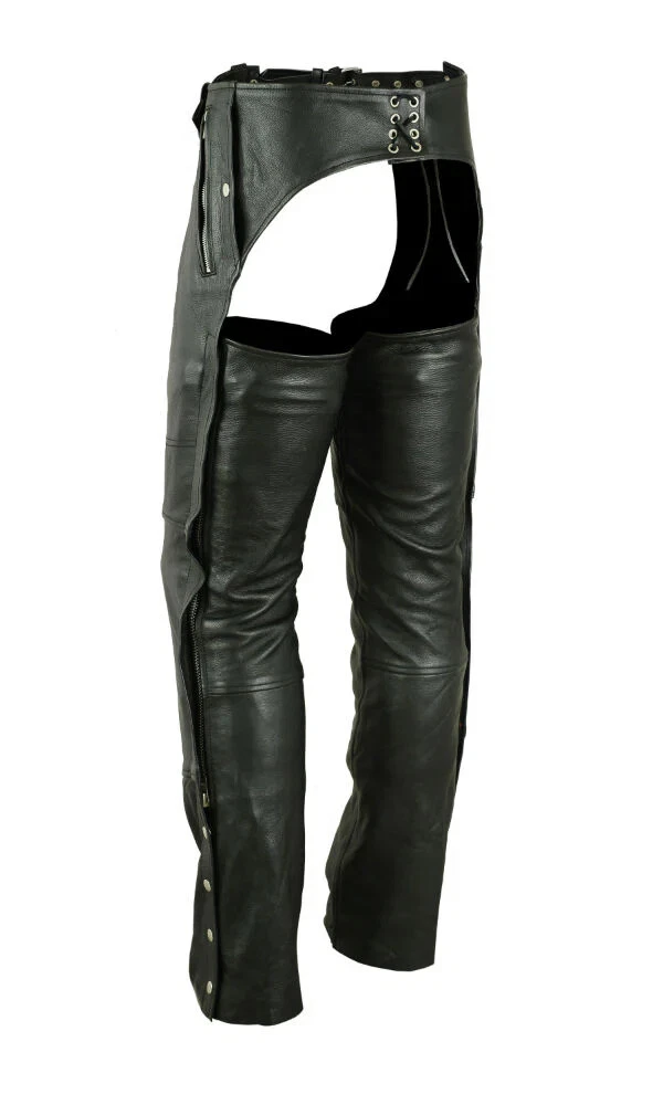 Chaps Moto Cuir Noir USA Bikers - Taille 3XL - Homme - Entrejambe 30"
