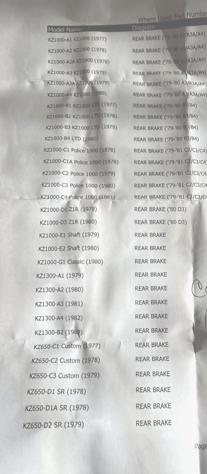 New 197782 Kawasaki OEM KZ1000, KZ650,KZ1300 Rear Brake Piston PN